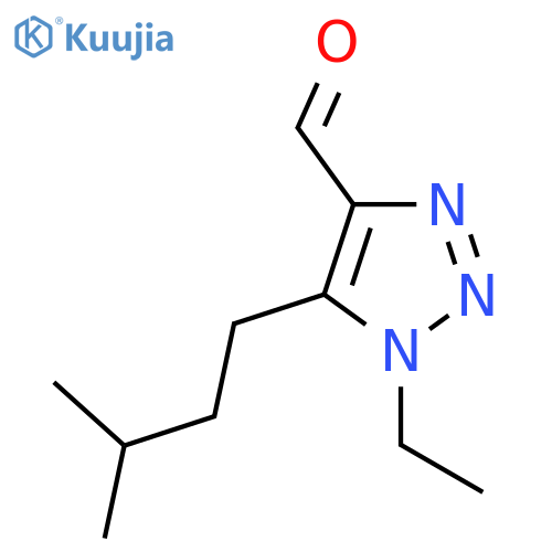 1-ethyl-5-(3-methylbutyl)-1H-1,2,3-triazole-4-carbaldehyde structure