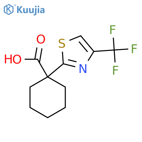 1-4-(trifluoromethyl)-1,3-thiazol-2-ylcyclohexane-1-carboxylic acid structure