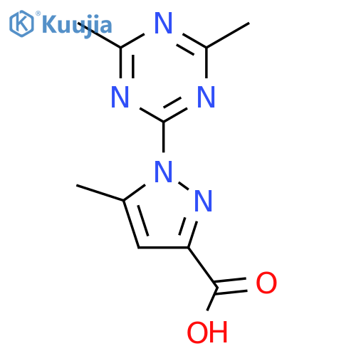 1-(dimethyl-1,3,5-triazin-2-yl)-5-methyl-1H-pyrazole-3-carboxylic acid structure