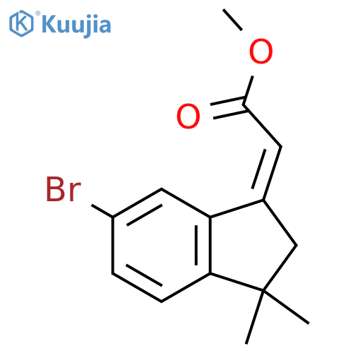 methyl 2-(1Z)-6-bromo-3,3-dimethyl-2,3-dihydro-1H-inden-1-ylideneacetate structure