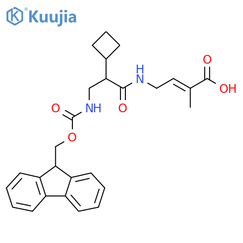 4-2-cyclobutyl-3-({(9H-fluoren-9-yl)methoxycarbonyl}amino)propanamido-2-methylbut-2-enoic acid structure