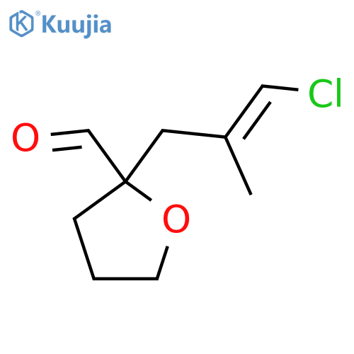 2-(3-chloro-2-methylprop-2-en-1-yl)oxolane-2-carbaldehyde structure