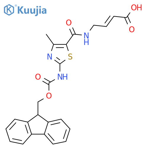 4-{2-({(9H-fluoren-9-yl)methoxycarbonyl}amino)-4-methyl-1,3-thiazol-5-ylformamido}but-2-enoic acid structure