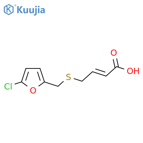 4-{(5-chlorofuran-2-yl)methylsulfanyl}but-2-enoic acid structure