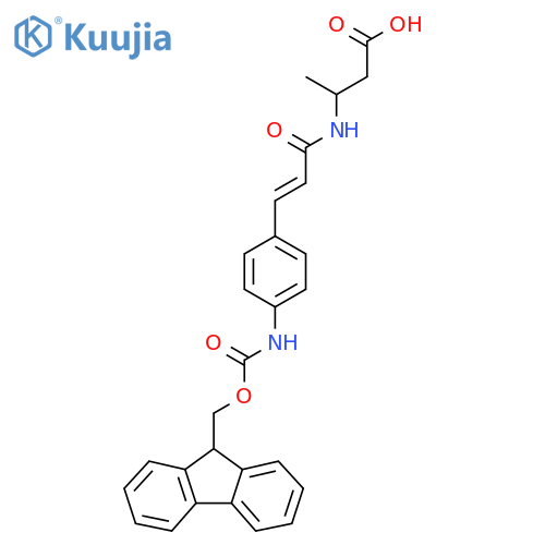 3-{3-4-({(9H-fluoren-9-yl)methoxycarbonyl}amino)phenylprop-2-enamido}butanoic acid structure