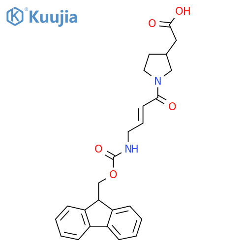 2-{1-4-({(9H-fluoren-9-yl)methoxycarbonyl}amino)but-2-enoylpyrrolidin-3-yl}acetic acid structure