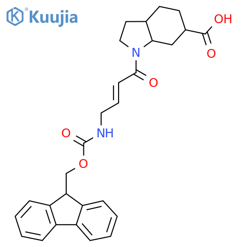 1-4-({(9H-fluoren-9-yl)methoxycarbonyl}amino)but-2-enoyl-octahydro-1H-indole-6-carboxylic acid structure