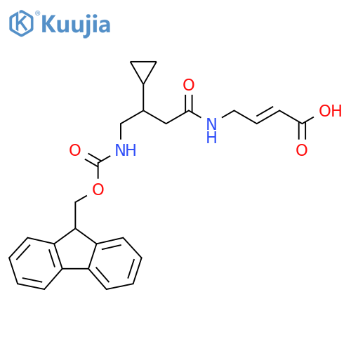 4-3-cyclopropyl-4-({(9H-fluoren-9-yl)methoxycarbonyl}amino)butanamidobut-2-enoic acid structure
