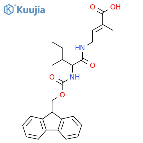 4-2-({(9H-fluoren-9-yl)methoxycarbonyl}amino)-3-methylpentanamido-2-methylbut-2-enoic acid structure