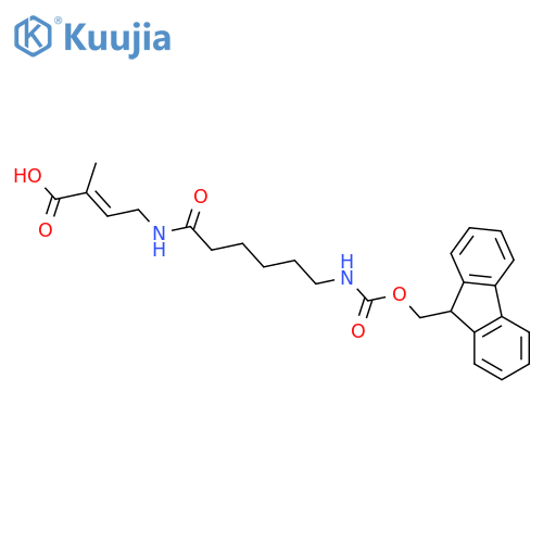 4-6-({(9H-fluoren-9-yl)methoxycarbonyl}amino)hexanamido-2-methylbut-2-enoic acid structure