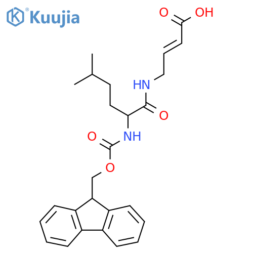 4-2-({(9H-fluoren-9-yl)methoxycarbonyl}amino)-5-methylhexanamidobut-2-enoic acid structure