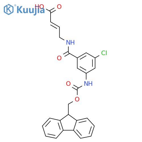 4-{3-chloro-5-({(9H-fluoren-9-yl)methoxycarbonyl}amino)phenylformamido}but-2-enoic acid structure