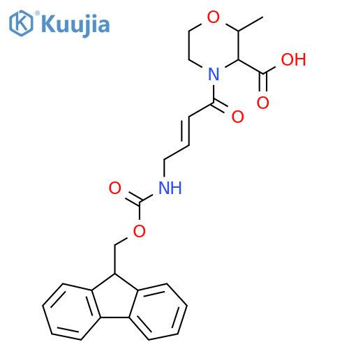 4-4-({(9H-fluoren-9-yl)methoxycarbonyl}amino)but-2-enoyl-2-methylmorpholine-3-carboxylic acid structure