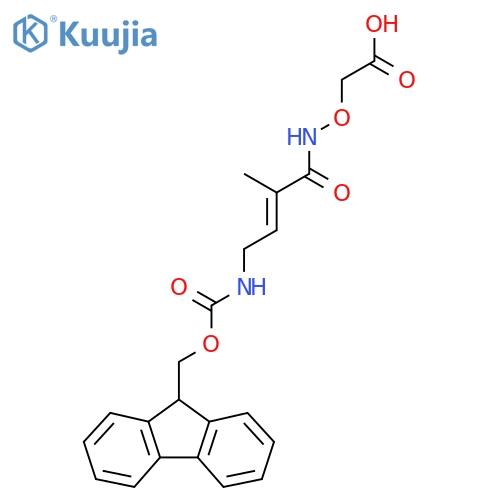 2-{4-({(9H-fluoren-9-yl)methoxycarbonyl}amino)-2-methylbut-2-enamidooxy}acetic acid structure