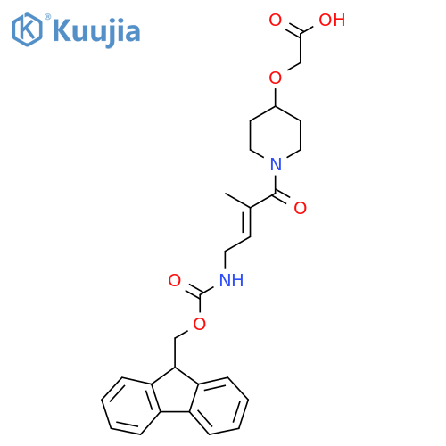 2-({1-4-({(9H-fluoren-9-yl)methoxycarbonyl}amino)-2-methylbut-2-enoylpiperidin-4-yl}oxy)acetic acid structure