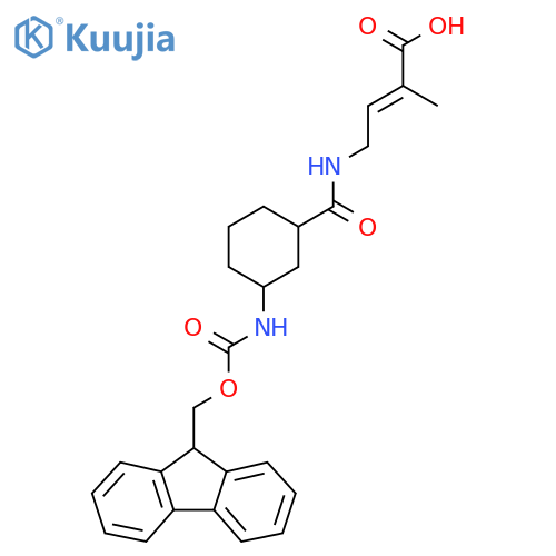 4-{3-({(9H-fluoren-9-yl)methoxycarbonyl}amino)cyclohexylformamido}-2-methylbut-2-enoic acid structure