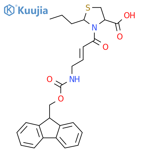 3-4-({(9H-fluoren-9-yl)methoxycarbonyl}amino)but-2-enoyl-2-propyl-1,3-thiazolidine-4-carboxylic acid structure