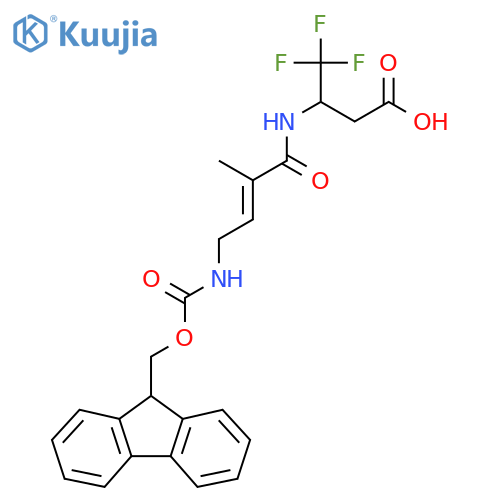 3-4-({(9H-fluoren-9-yl)methoxycarbonyl}amino)-2-methylbut-2-enamido-4,4,4-trifluorobutanoic acid structure