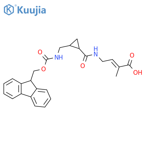 4-({2-({(9H-fluoren-9-yl)methoxycarbonyl}amino)methylcyclopropyl}formamido)-2-methylbut-2-enoic acid structure