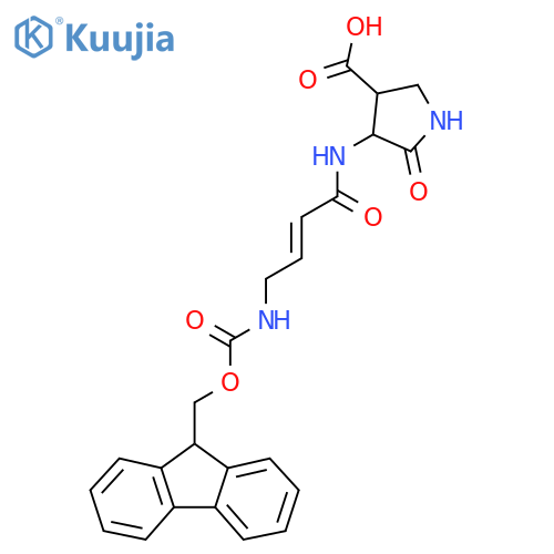 4-4-({(9H-fluoren-9-yl)methoxycarbonyl}amino)but-2-enamido-5-oxopyrrolidine-3-carboxylic acid structure