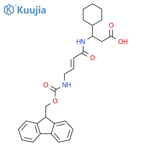 3-cyclohexyl-3-4-({(9H-fluoren-9-yl)methoxycarbonyl}amino)but-2-enamidopropanoic acid structure