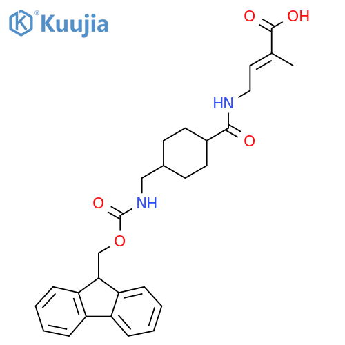 4-({4-({(9H-fluoren-9-yl)methoxycarbonyl}amino)methylcyclohexyl}formamido)-2-methylbut-2-enoic acid structure