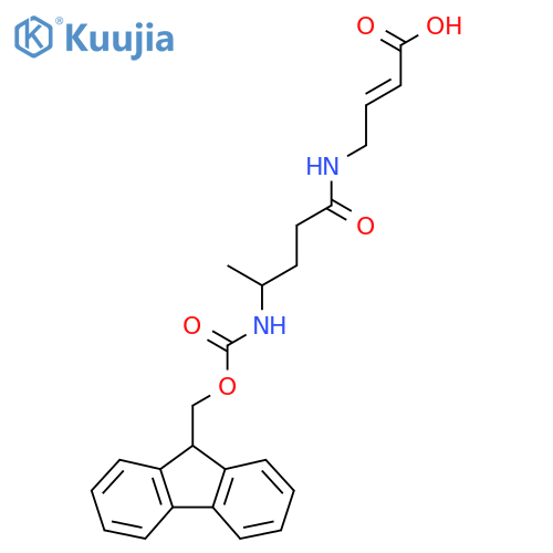 4-4-({(9H-fluoren-9-yl)methoxycarbonyl}amino)pentanamidobut-2-enoic acid structure