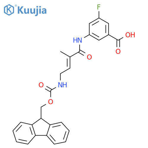 3-4-({(9H-fluoren-9-yl)methoxycarbonyl}amino)-2-methylbut-2-enamido-5-fluorobenzoic acid structure