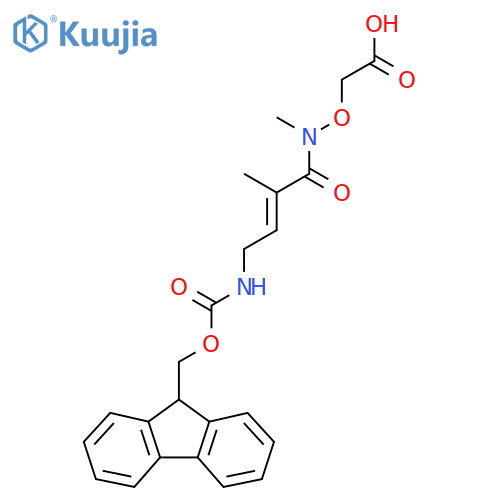 2-{4-({(9H-fluoren-9-yl)methoxycarbonyl}amino)-N,2-dimethylbut-2-enamidooxy}acetic acid structure