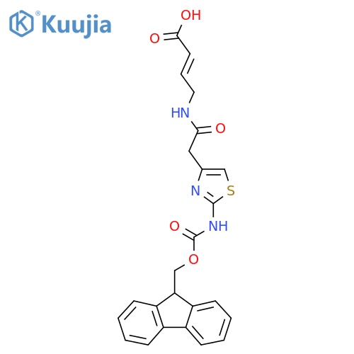 4-{2-2-({(9H-fluoren-9-yl)methoxycarbonyl}amino)-1,3-thiazol-4-ylacetamido}but-2-enoic acid structure