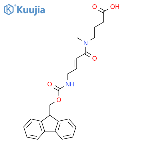 4-4-({(9H-fluoren-9-yl)methoxycarbonyl}amino)-N-methylbut-2-enamidobutanoic acid structure