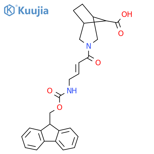 3-4-({(9H-fluoren-9-yl)methoxycarbonyl}amino)but-2-enoyl-3-azabicyclo3.2.1octane-8-carboxylic acid structure