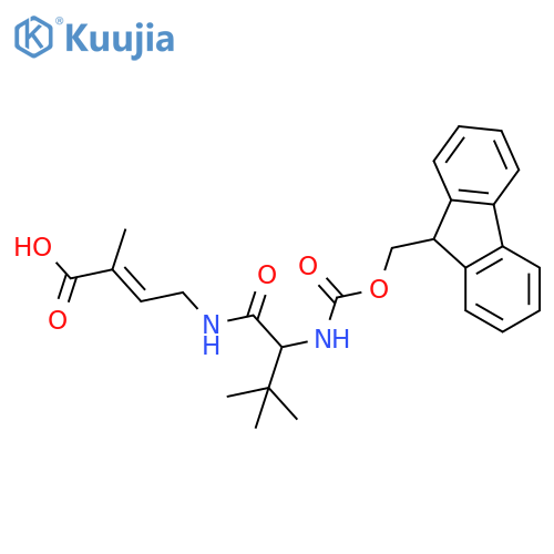 4-2-({(9H-fluoren-9-yl)methoxycarbonyl}amino)-3,3-dimethylbutanamido-2-methylbut-2-enoic acid structure