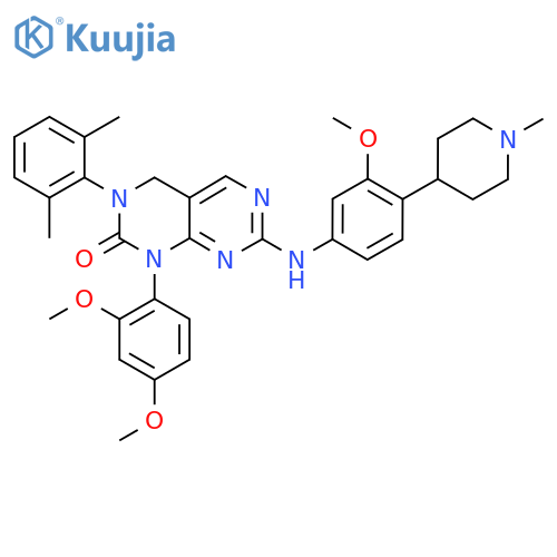 1-(2,4-dimethoxyphenyl)-3-(2,6-dimethylphenyl)-7-[3-methoxy-4-(1-methylpiperidin-4-yl)anilino]-4H-pyrimido[4,5-d]pyrimidin-2-one structure