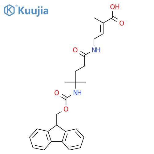 4-4-({(9H-fluoren-9-yl)methoxycarbonyl}amino)-4-methylpentanamido-2-methylbut-2-enoic acid structure