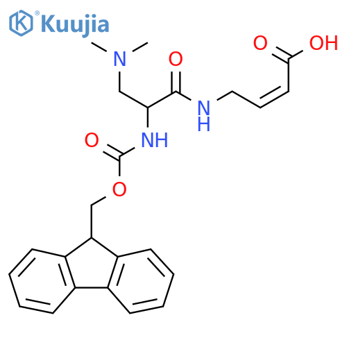 4-3-(dimethylamino)-2-({(9H-fluoren-9-yl)methoxycarbonyl}amino)propanamidobut-2-enoic acid structure