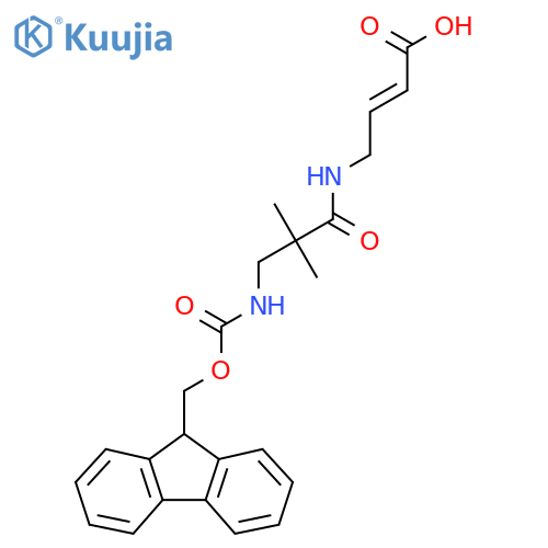 4-3-({(9H-fluoren-9-yl)methoxycarbonyl}amino)-2,2-dimethylpropanamidobut-2-enoic acid structure