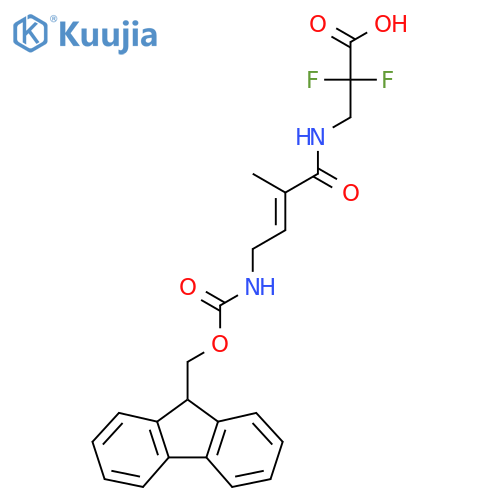 3-4-({(9H-fluoren-9-yl)methoxycarbonyl}amino)-2-methylbut-2-enamido-2,2-difluoropropanoic acid structure