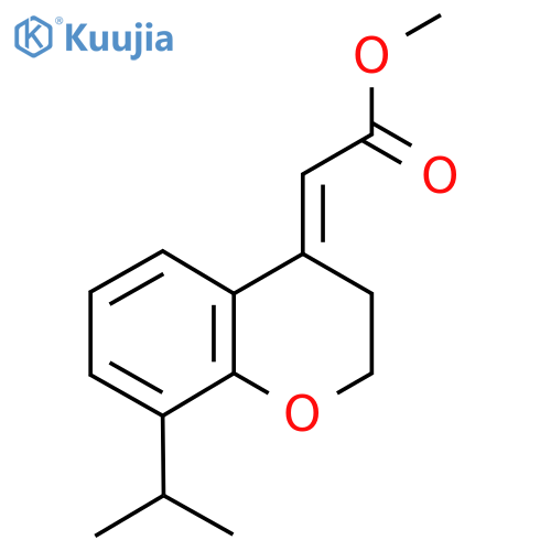 methyl 2-(4E)-8-(propan-2-yl)-3,4-dihydro-2H-1-benzopyran-4-ylideneacetate structure