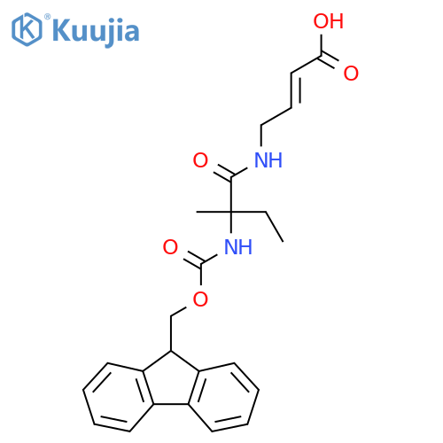 4-2-({(9H-fluoren-9-yl)methoxycarbonyl}amino)-2-methylbutanamidobut-2-enoic acid structure