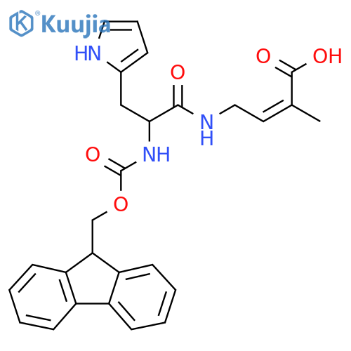 4-2-({(9H-fluoren-9-yl)methoxycarbonyl}amino)-3-(1H-pyrrol-2-yl)propanamido-2-methylbut-2-enoic acid structure