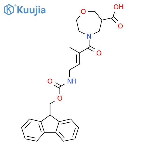 4-4-({(9H-fluoren-9-yl)methoxycarbonyl}amino)-2-methylbut-2-enoyl-1,4-oxazepane-6-carboxylic acid structure