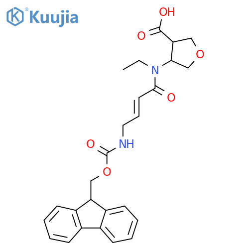 4-N-ethyl-4-({(9H-fluoren-9-yl)methoxycarbonyl}amino)but-2-enamidooxolane-3-carboxylic acid structure