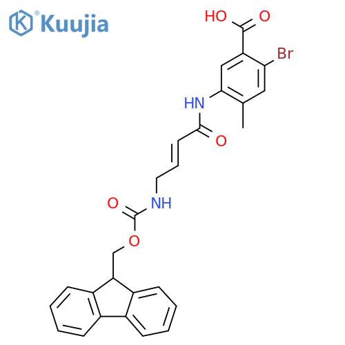 2-bromo-5-4-({(9H-fluoren-9-yl)methoxycarbonyl}amino)but-2-enamido-4-methylbenzoic acid structure