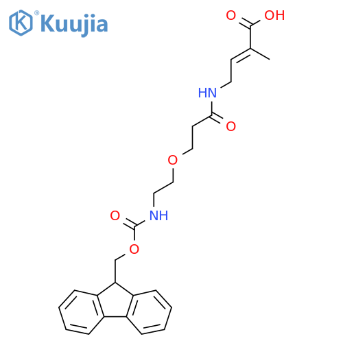 4-{3-2-({(9H-fluoren-9-yl)methoxycarbonyl}amino)ethoxypropanamido}-2-methylbut-2-enoic acid structure