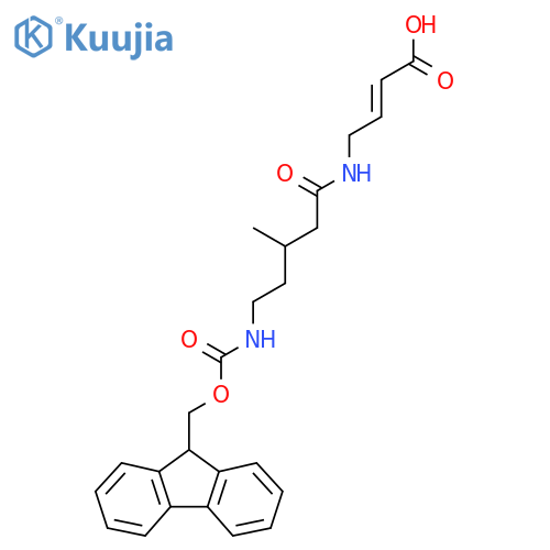 4-5-({(9H-fluoren-9-yl)methoxycarbonyl}amino)-3-methylpentanamidobut-2-enoic acid structure