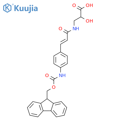 3-{3-4-({(9H-fluoren-9-yl)methoxycarbonyl}amino)phenylprop-2-enamido}-2-hydroxypropanoic acid structure