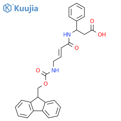 3-4-({(9H-fluoren-9-yl)methoxycarbonyl}amino)but-2-enamido-3-phenylpropanoic acid structure