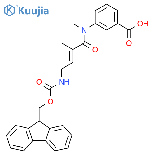3-4-({(9H-fluoren-9-yl)methoxycarbonyl}amino)-N,2-dimethylbut-2-enamidobenzoic acid structure