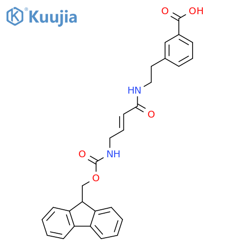 3-{2-4-({(9H-fluoren-9-yl)methoxycarbonyl}amino)but-2-enamidoethyl}benzoic acid structure